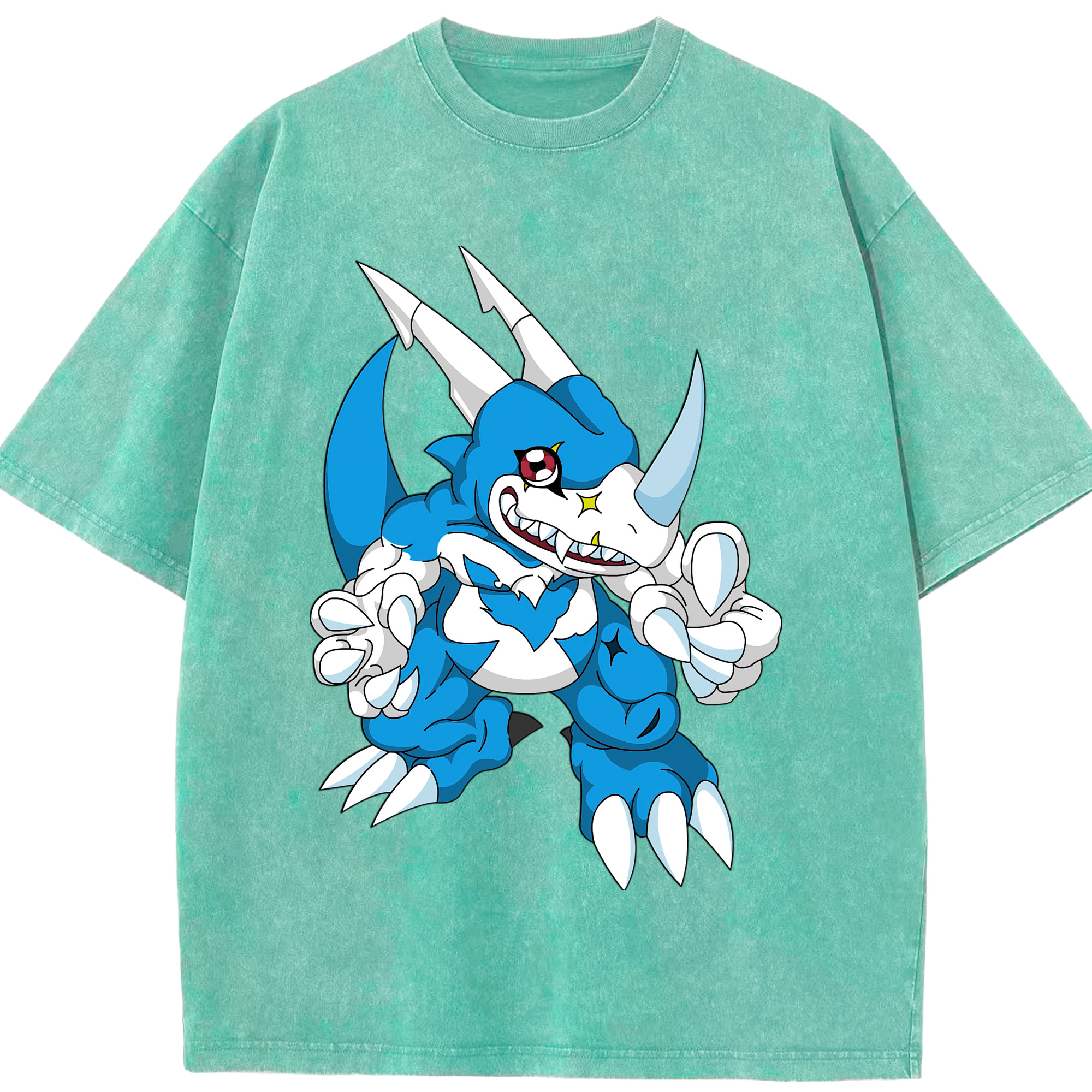 （画像用） Digimon デジタルモンスター/デジモン 綿100% ヴィンテージ風 半袖Tシャツ（フロントプリント）